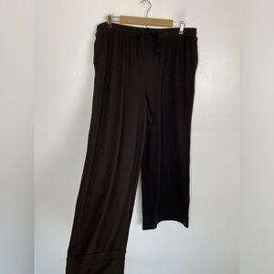 Cuddl Duds Smart Comfort Women's Lounge Wide Leg Pants XL Black Side Pockets